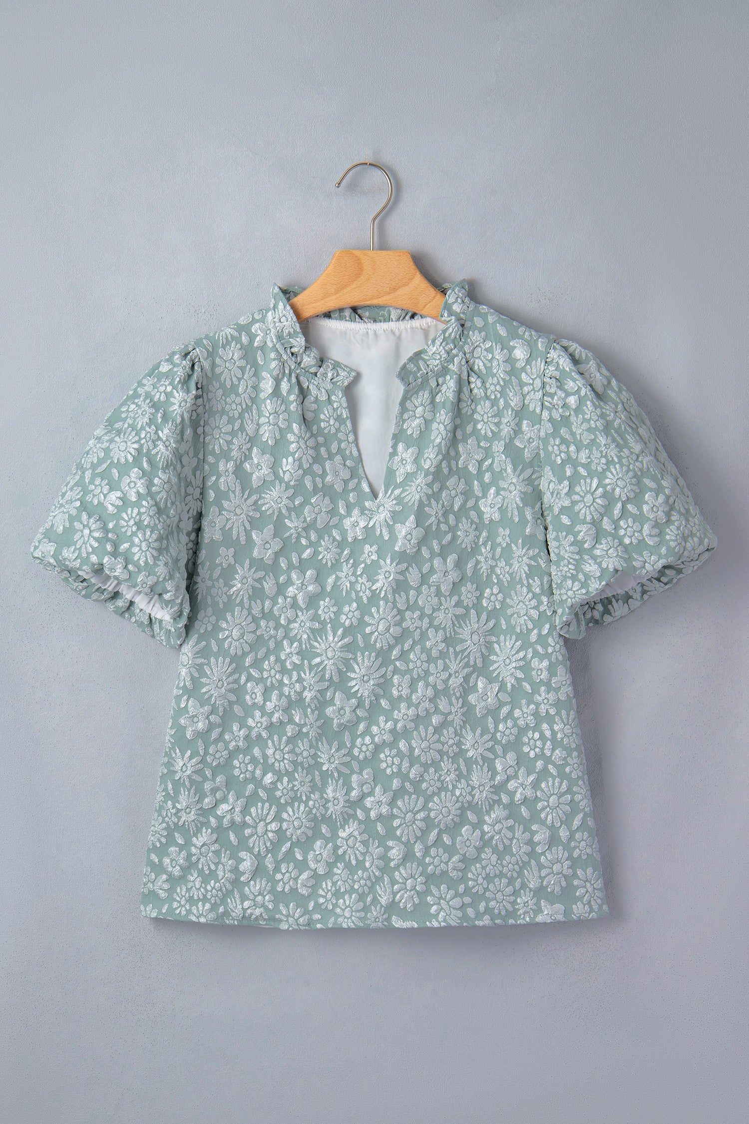 Floral Textured Puff Blouse RTS