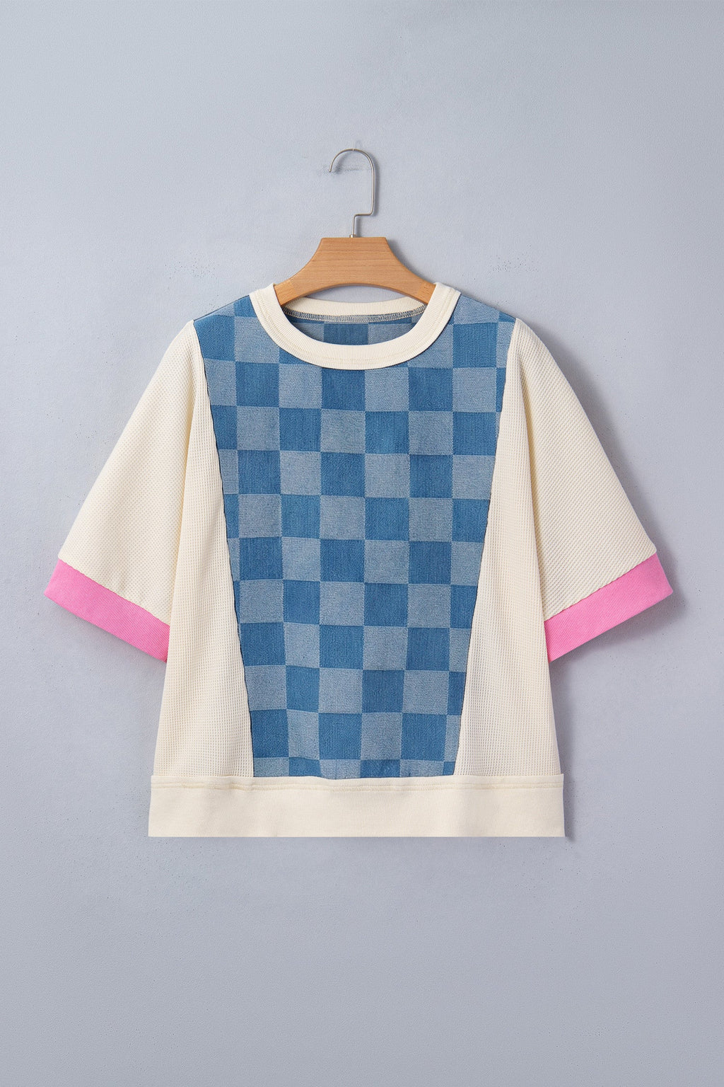 Denim Checkered Loose Top RTS