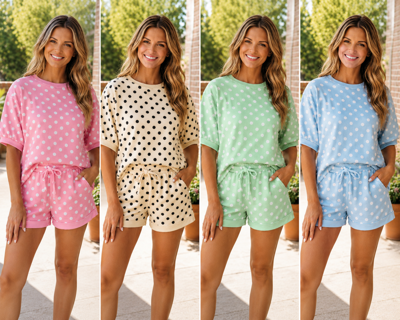 Polka Dot Oversized Top Set