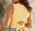 Yellow Knit Bow Back Sweater RTS